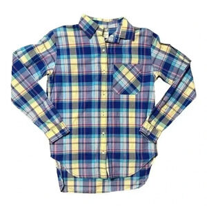 Denim & Supply Ralph Lauren Women's Small Boyfriend Blue Yellow Plaid